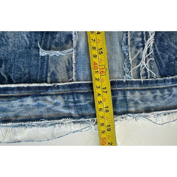 Vintage Y2k Archive Levi’s Patched Distressed Denim Mini Skirt XL (READ) - Picture 4 of 10